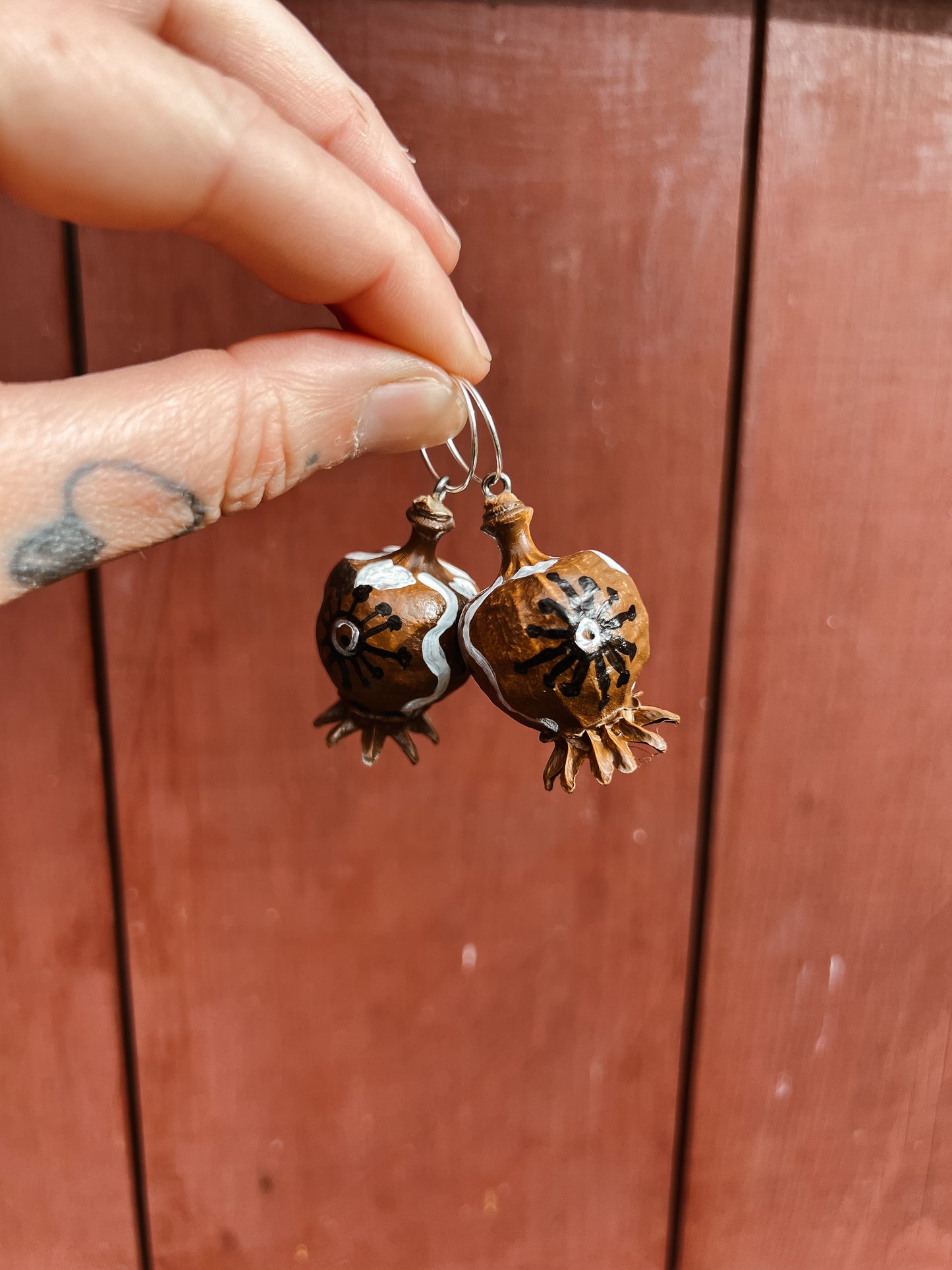 ‘Desert Sky’ Poppy head earrings